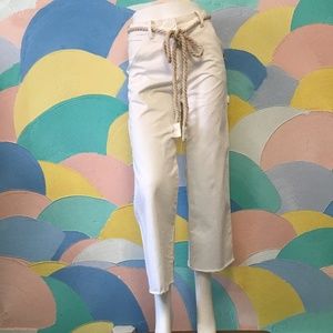 Free People white pants with rope string Sz 2